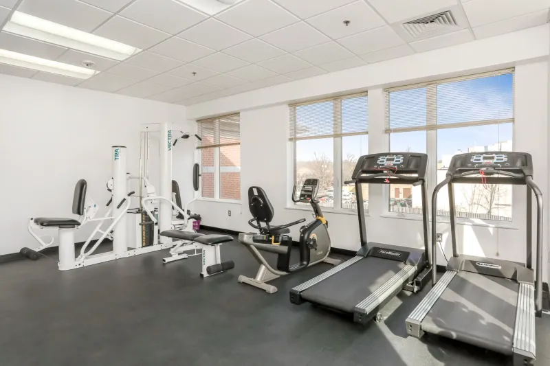 Fitness center with equipment